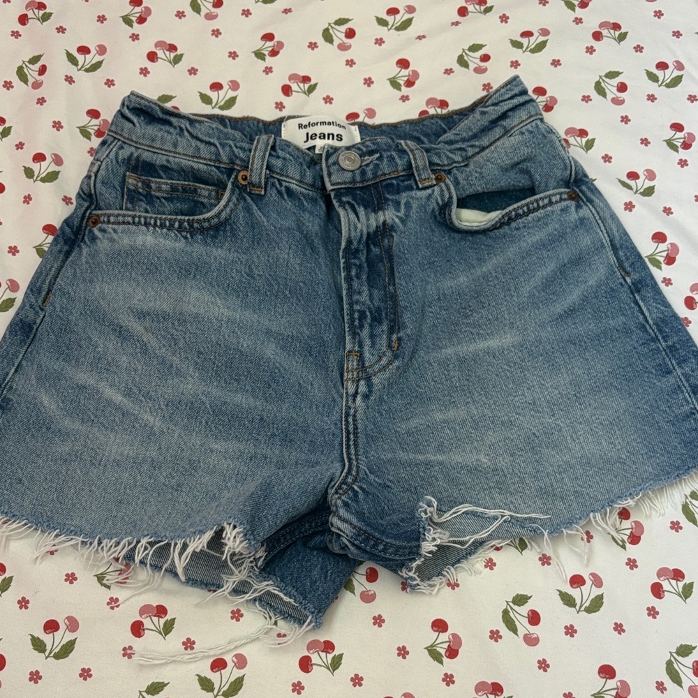 Reformation Blue Jean Shorts